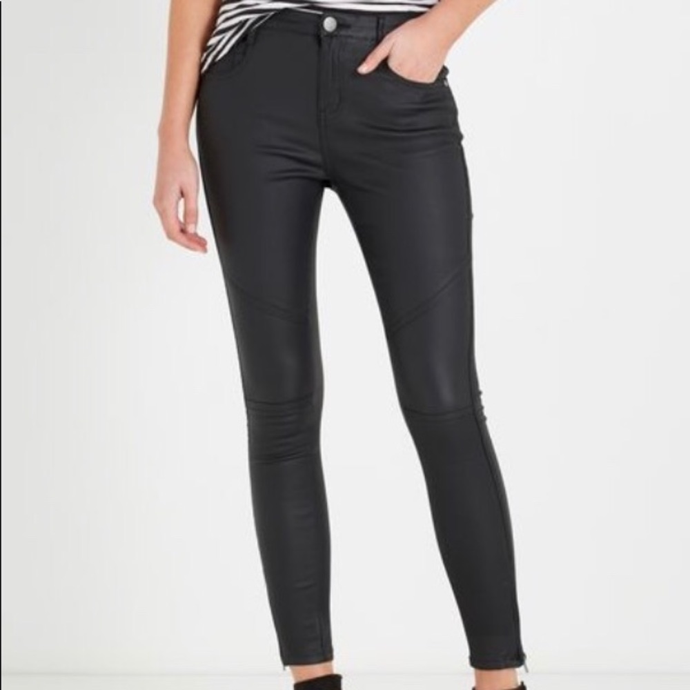 NWT: Faux Leather CottonOn Mid-Rise Jeans
